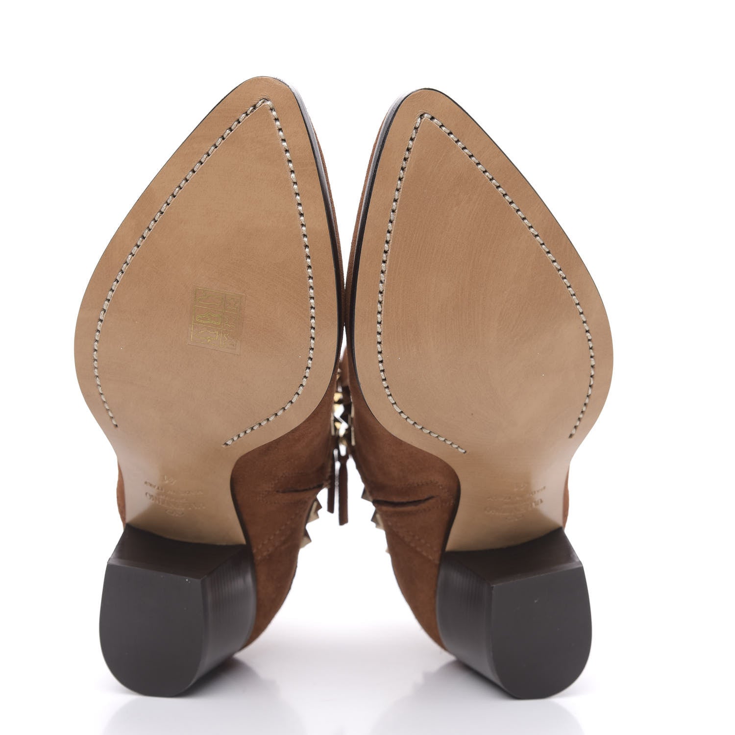 Valentino Garavani Suede Rockstud Double Buckle 50mm Cowboy Ankle Boots 41 Selleria 5 of 10