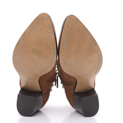Valentino Garavani Suede Rockstud Double Buckle 50mm Cowboy Ankle Boots 41 Selleria 5 of 10