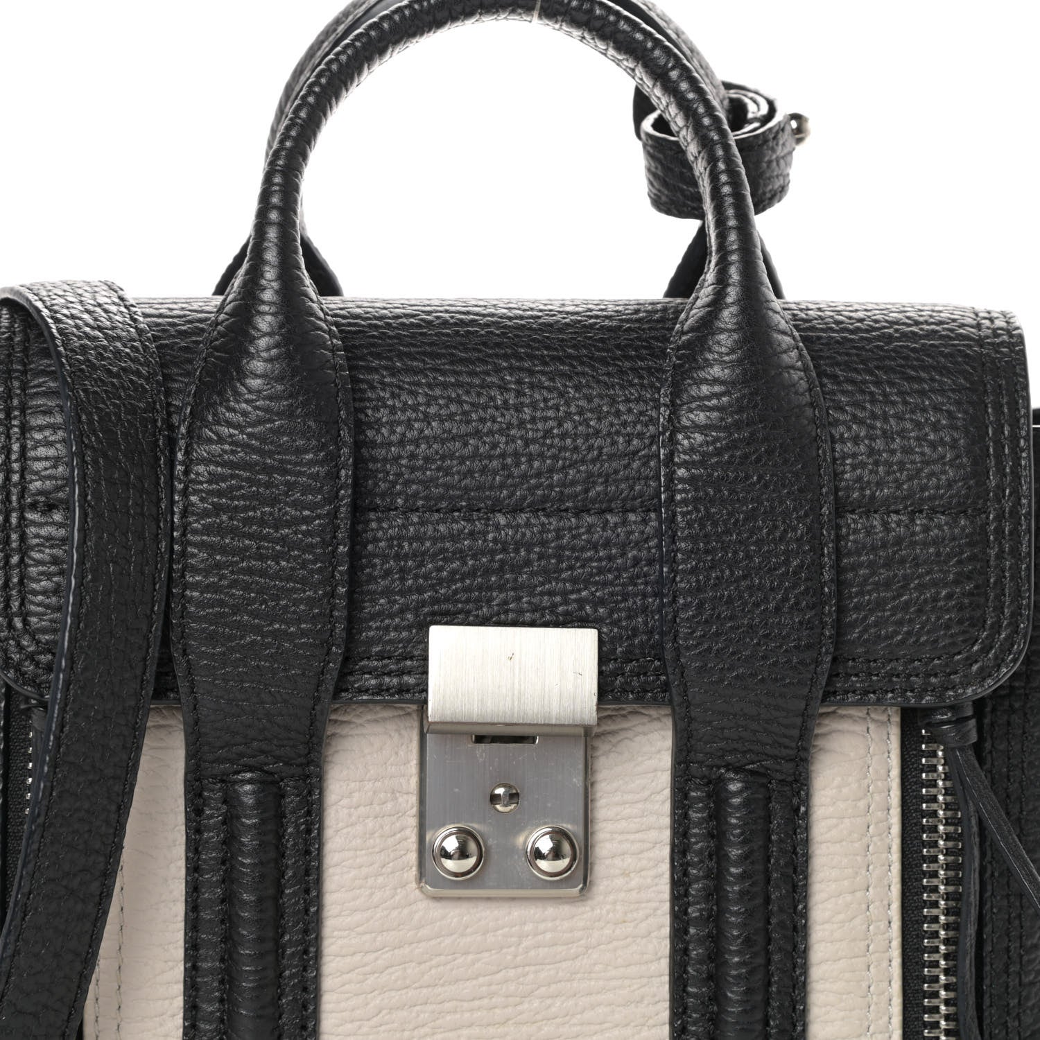 3.1 Phillip Lim Textured Calfskin Mini Pashli Satchel Black Feather 7 of 9