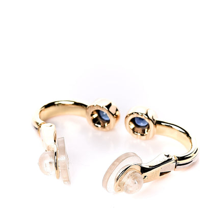 Cartier 18K Yellow White Pink Gold Blue Sapphire C De Clip-On Earrings 3 of 5