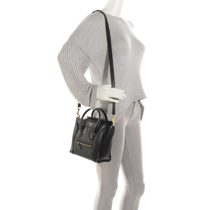 Celine Smooth Calfskin Nano Luggage Black 2 of 8