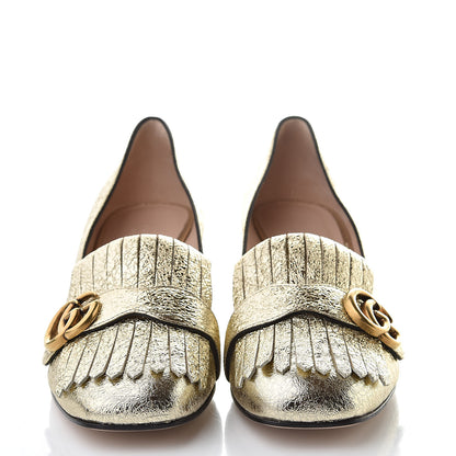 Gucci Galassia GG Marmont Fringe 50mm Loafer Pumps 41 Platino 2 of 8