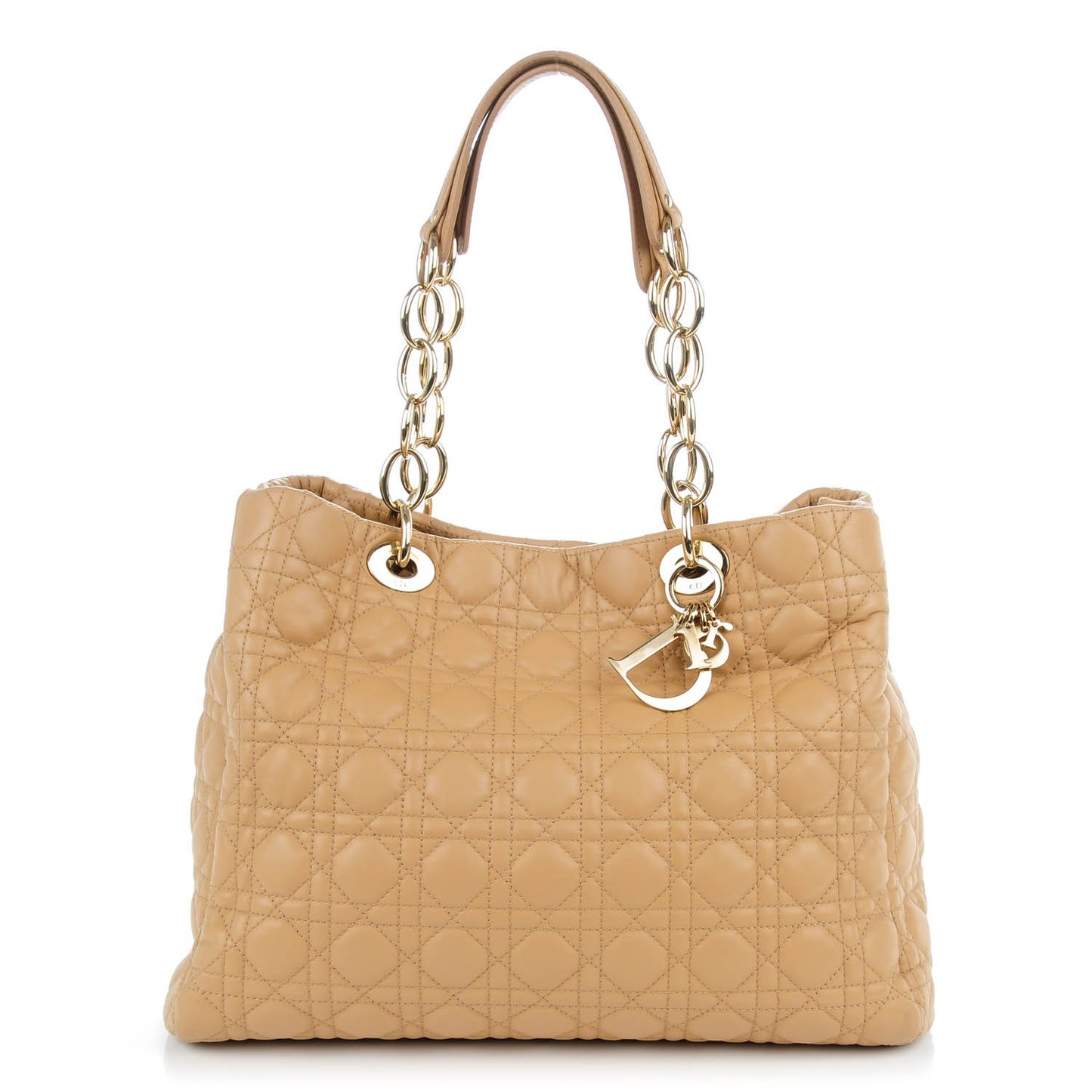 Lambskin Cannage Large Dior Soft Shopping Tote Beige