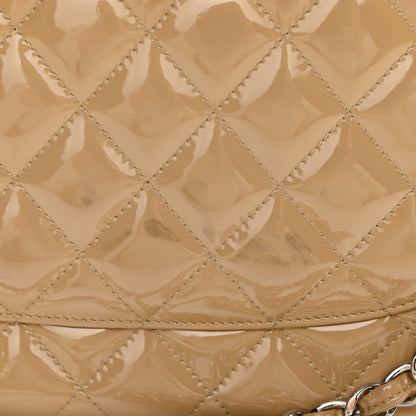 Chanel Patent Quilted Jumbo Double Flap Beige 13 of 15