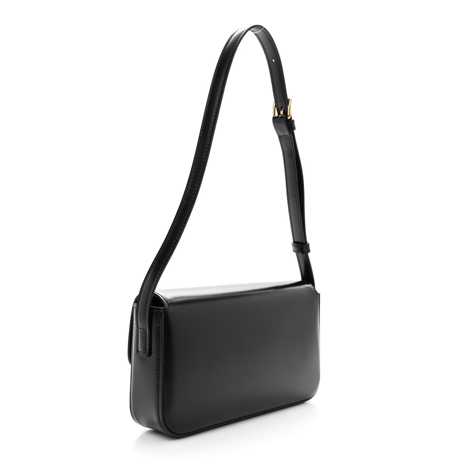 Celine Shiny Calfskin Triomphe Shoulder Bag Black 3 of 10