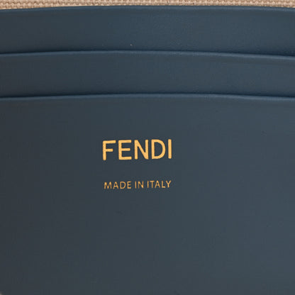 Fendi Canvas Vitello King Seta FF Embroidered Mini Baguette Blue Multicolor 6 of 10