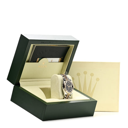 Rolex Stainless Steel 18K Yellow Gold Diamond 36mm Oyster Perpetual Datejust Watch Black 116233 6 of 6