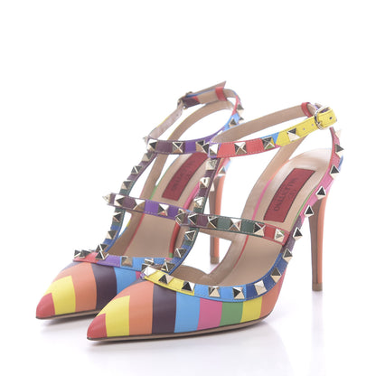 Valentino Garavani Calfskin 1973 Rockstud Ankle Strap 100mm Pumps 35.5 Multicolor 3 of 7