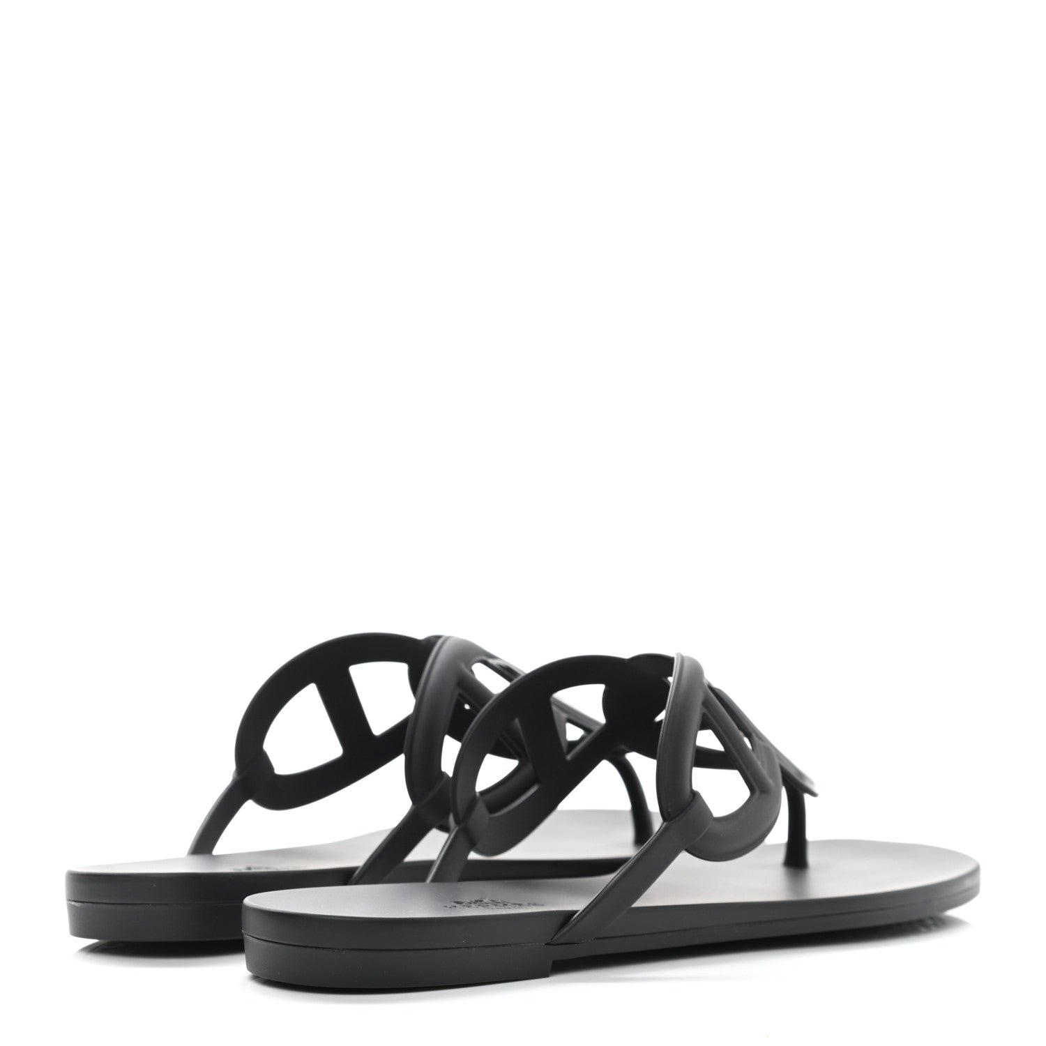 Hermes Rubber Womens Egerie Sandals 40 Black 4 of 9