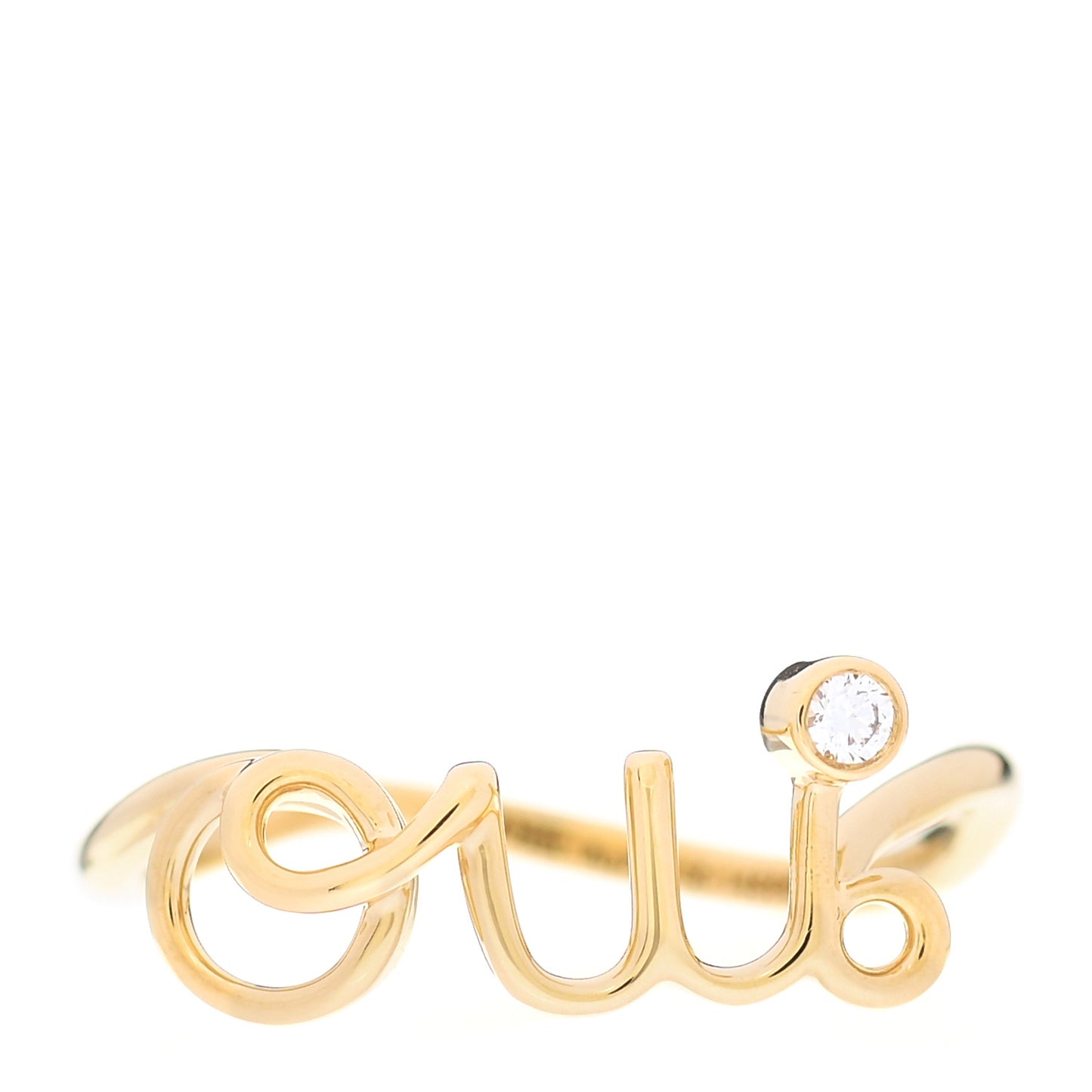 18K Yellow Gold Diamond Oui Ring 55 7.25
