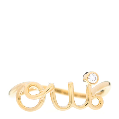 Christian Dior 18K Yellow Gold Diamond Oui Ring 55 7.25 1 of 4