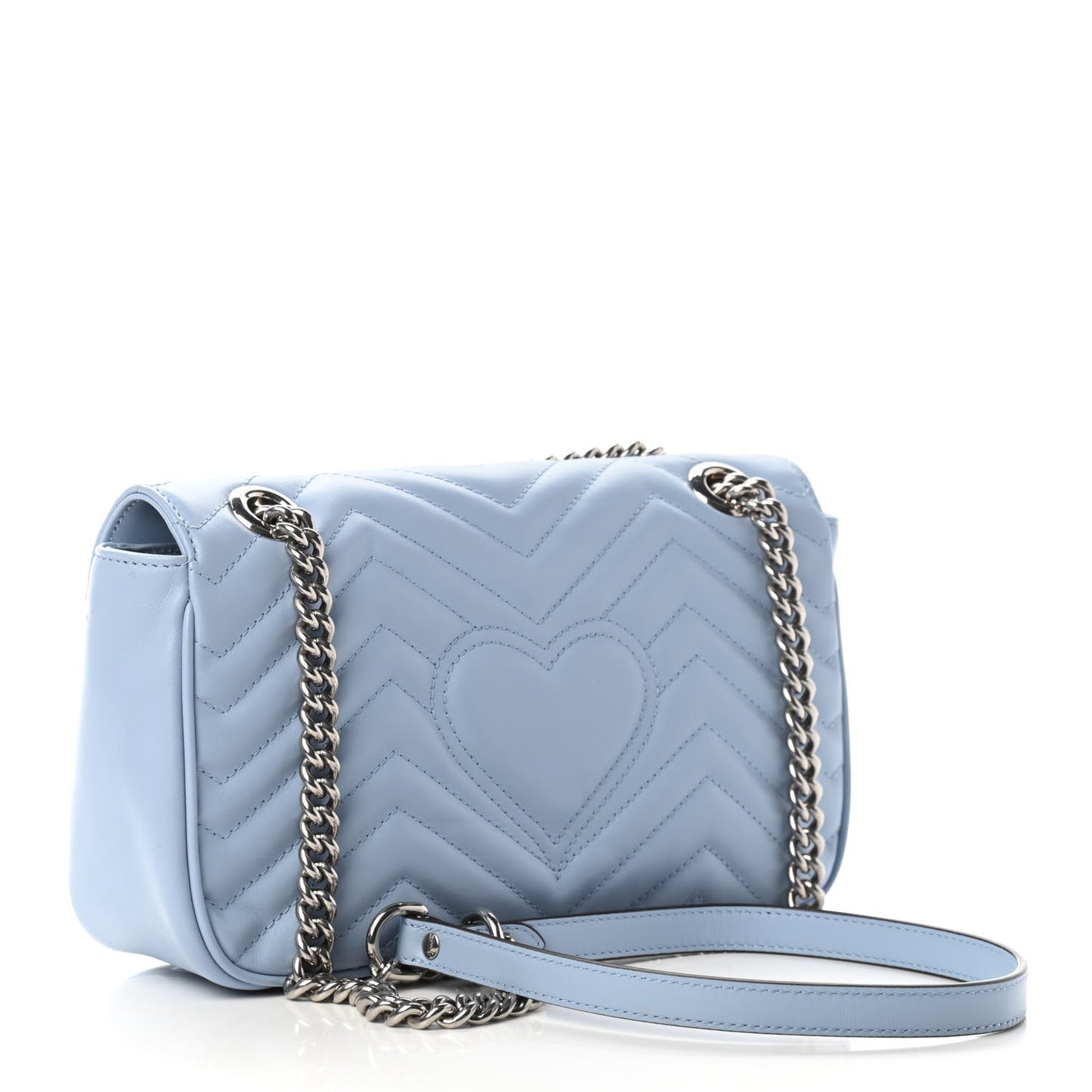 Calfskin Matelasse Small GG Marmont Shoulder Bag Porcelain Light Blue