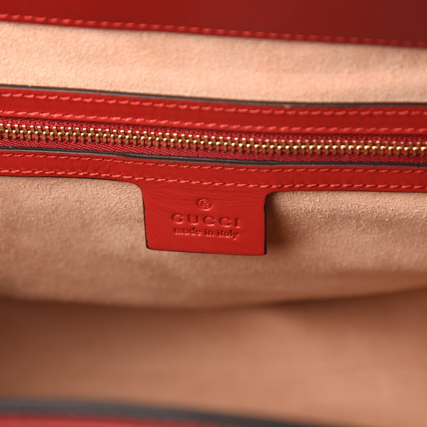 GG Supreme Monogram Medium Padlock Tote Hibiscus Red