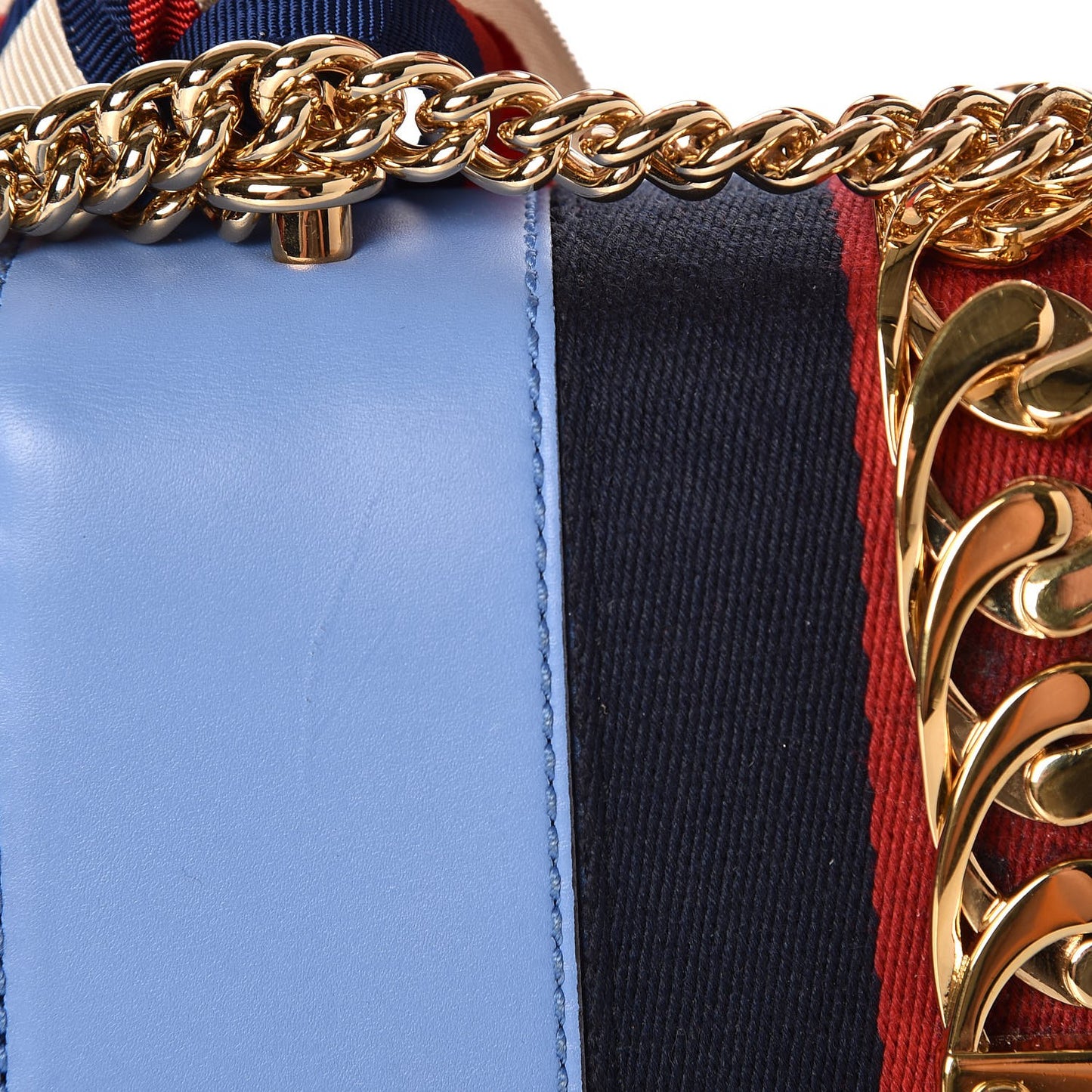 Calfskin Mini Sylvie Chain Shoulder Bag Clear Sky Blue