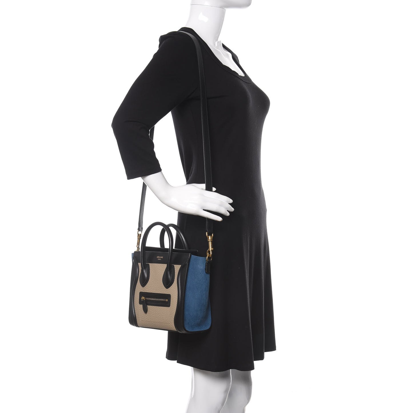 Bullhide Calfskin Nubuck Nano Tri-Color Luggage Light Taupe