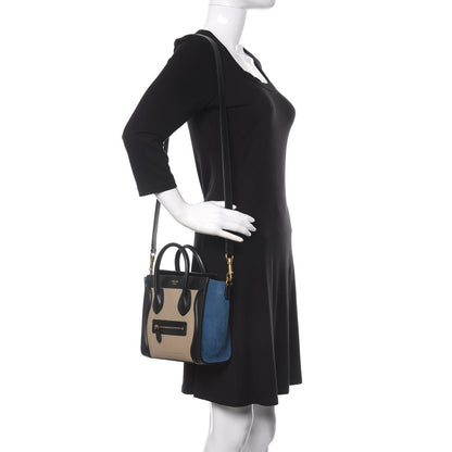 Celine Bullhide Calfskin Nubuck Nano Tri-Color Luggage Light Taupe 2 of 9