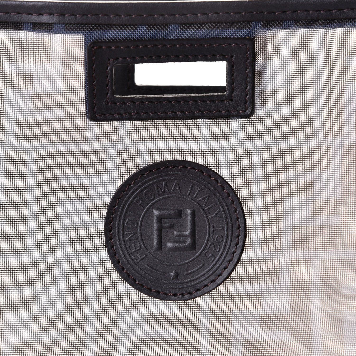 Fendi Mesh Vitello Century FF 1974 Medium Peekaboo Defender Cover Azzurro Black Ebano 5 of 5