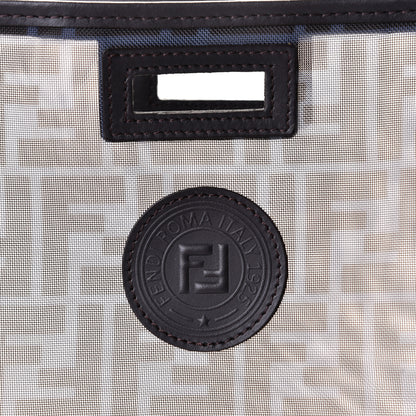 Fendi Mesh Vitello Century FF 1974 Medium Peekaboo Defender Cover Azzurro Black Ebano 5 of 5