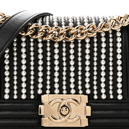 Chanel Calfskin Pearl Small Boy Flap Black 8 of 10