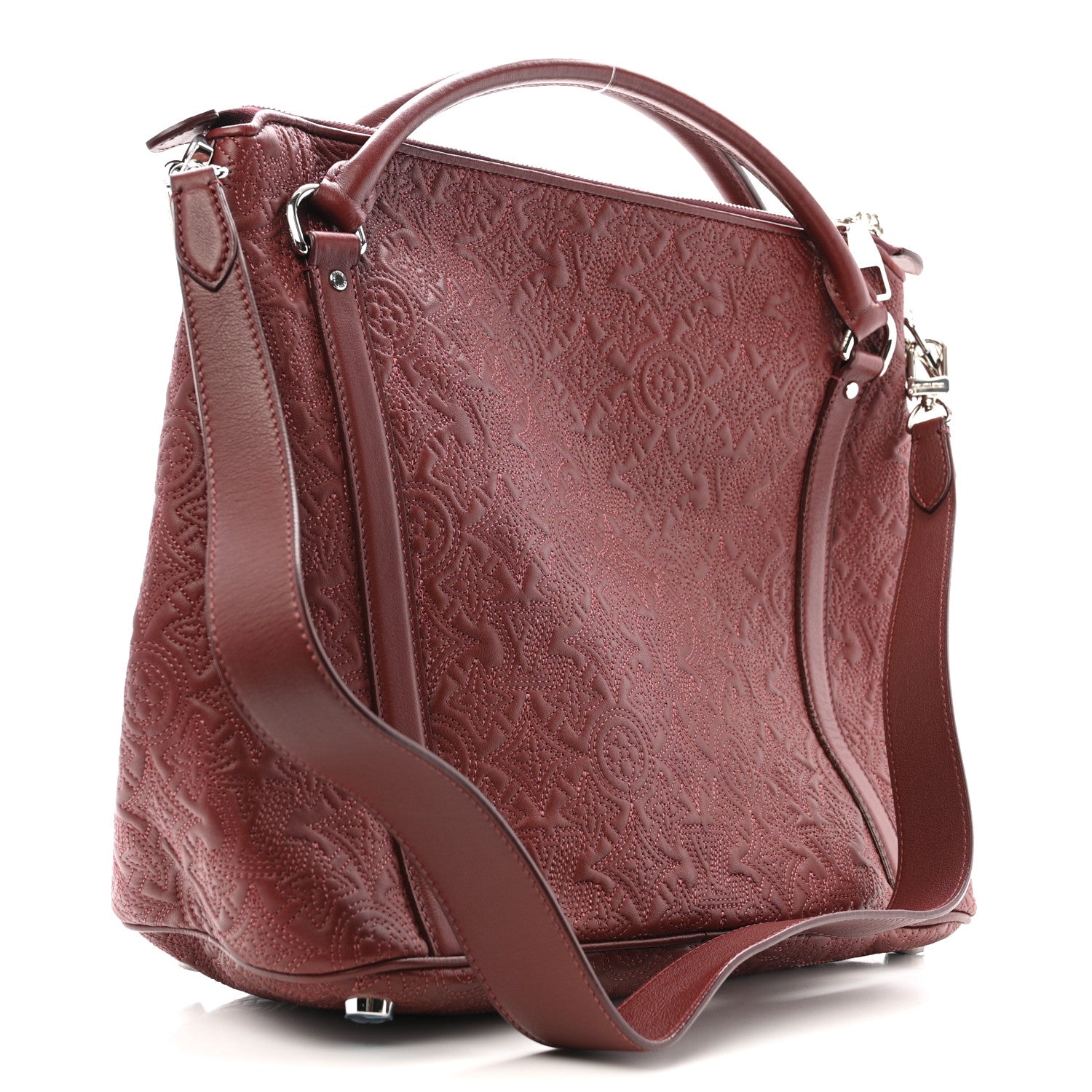 Louis Vuitton Monogram Lambskin Antheia Ixia MM Fuchsia 3 of 13