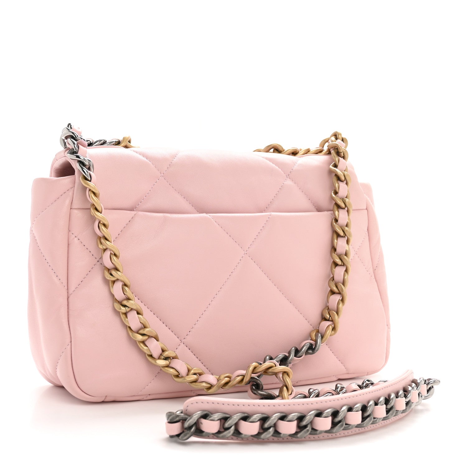 Chanel Lambskin Quilted Medium Chanel 19 Flap Light Pink 3 of 14