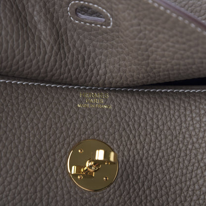 Hermes Taurillon Clemence Lindy 30 Etoupe 6 of 10