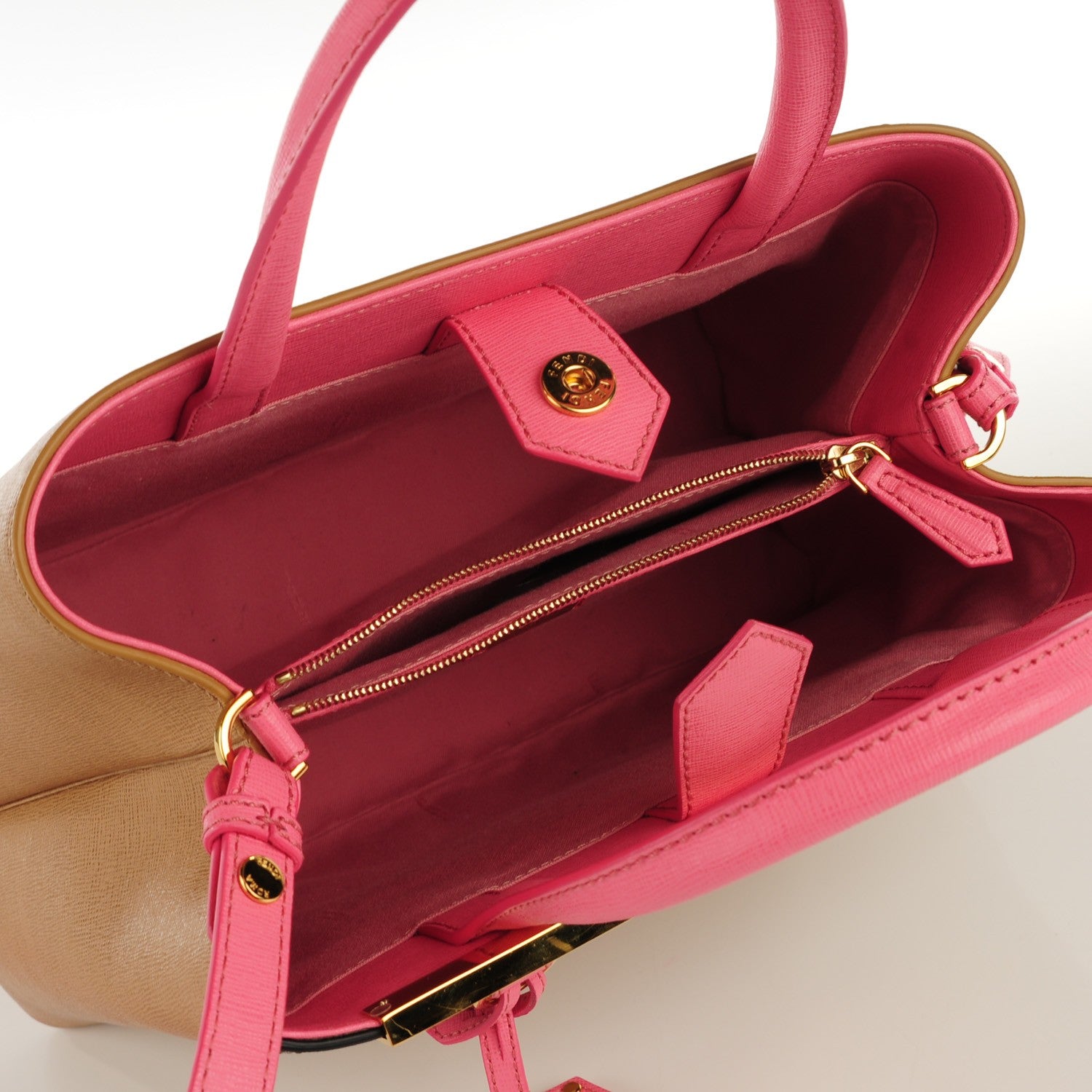 Fendi Vitello Elite Monster Petite 2Jours Tote Cuoio Lollypop Multicolor 6 of 9