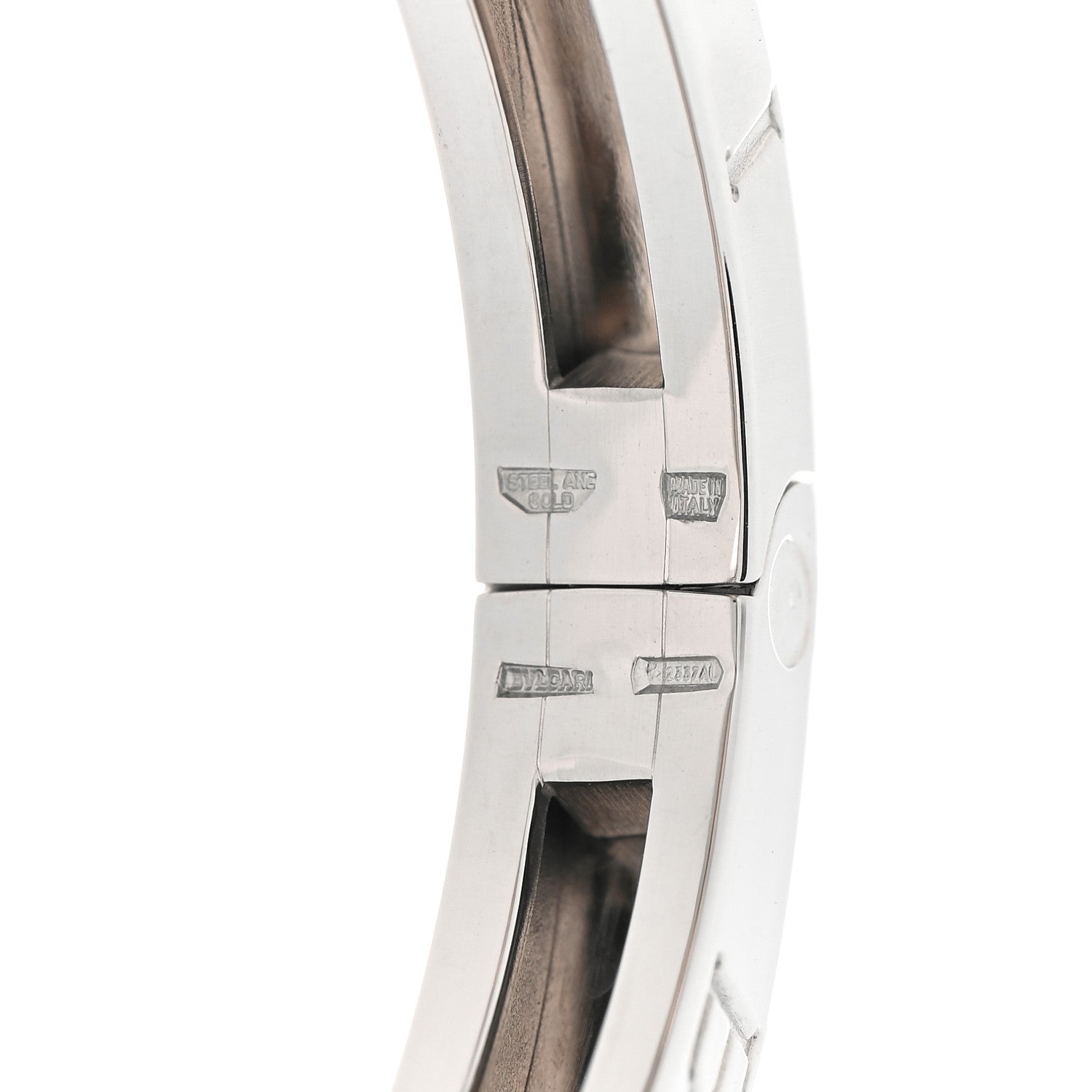 Bulgari 18K Yellow Gold Stainless Steel B.Zero1 Bangle Bracelet 4 of 4