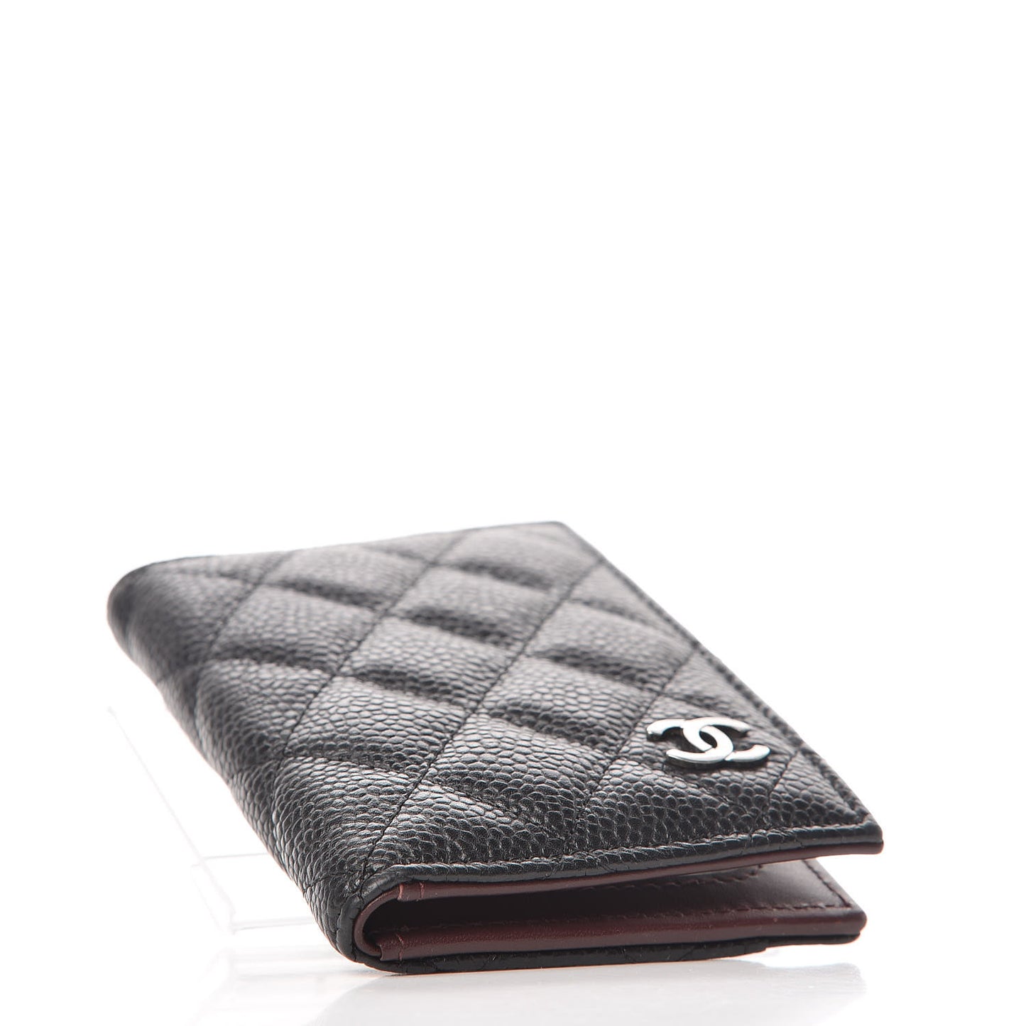 Caviar Quilted Card Holder Wallet Black