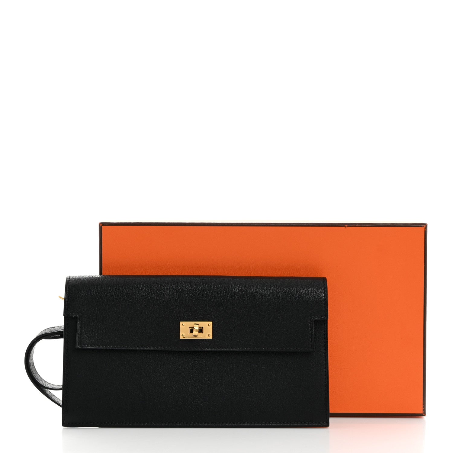 Hermes Chevre Chamkila Kelly Pocket Long Wallet Black 8 of 8