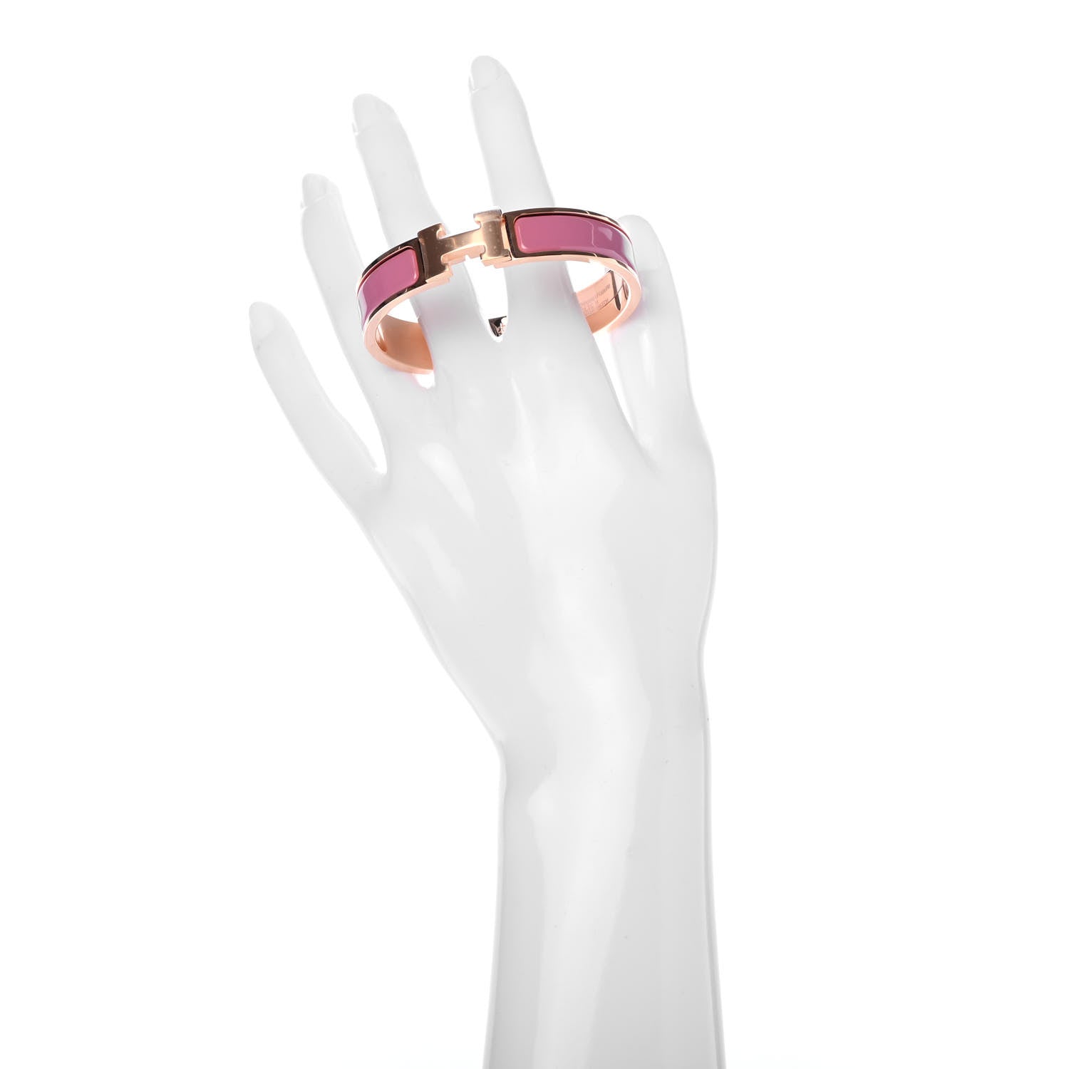 Hermes Enamel Narrow Clic Clac H Bracelet PM Rose Patch 2 of 4