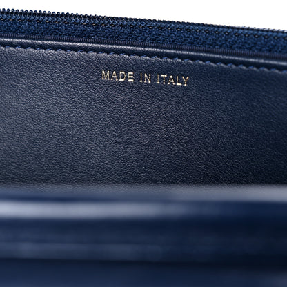 Chanel Aged Glazed Calfskin Stitched Golden Class CC Wallet on Chain WOC Blue 11 of 15