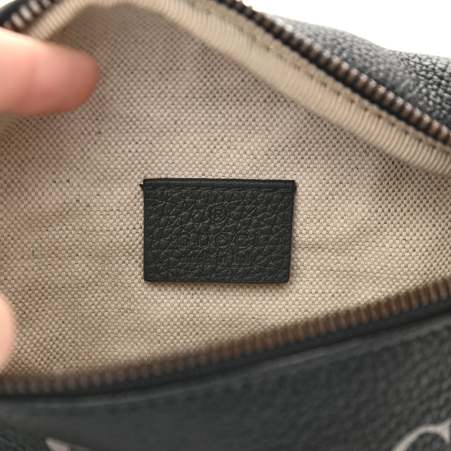 Grained Calfskin Small Logo Belt Bag Black