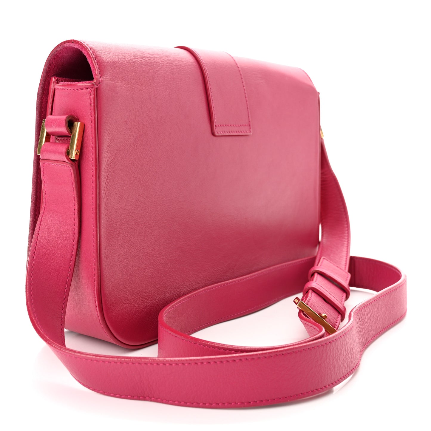 Calfskin Classic Y Satchel Fuchsia