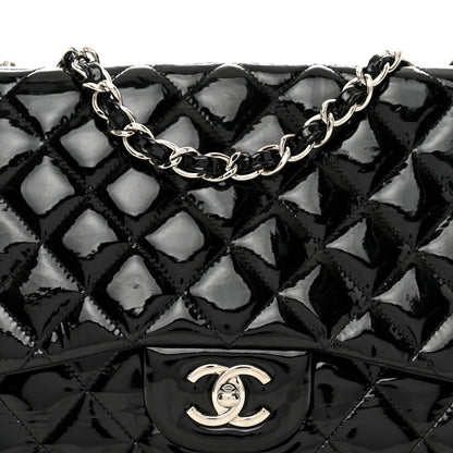 Chanel Patent Quilted Jumbo Single Flap Black 5 of 13
