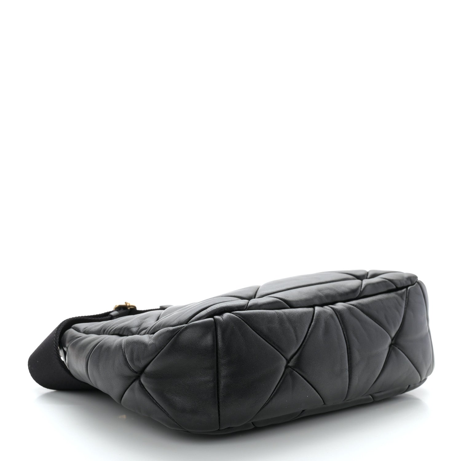 Prada Nappa Re-Nylon Triangle Quilted Patchwork System Shoulder Bag Black 4 of 12