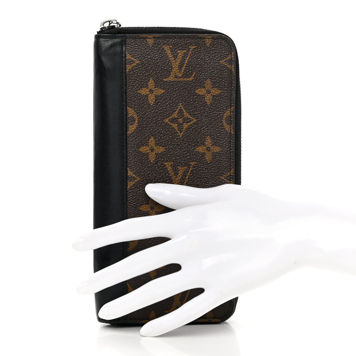 Louis Vuitton Monogram Macassar Vertical Zippy Wallet 2 of 10