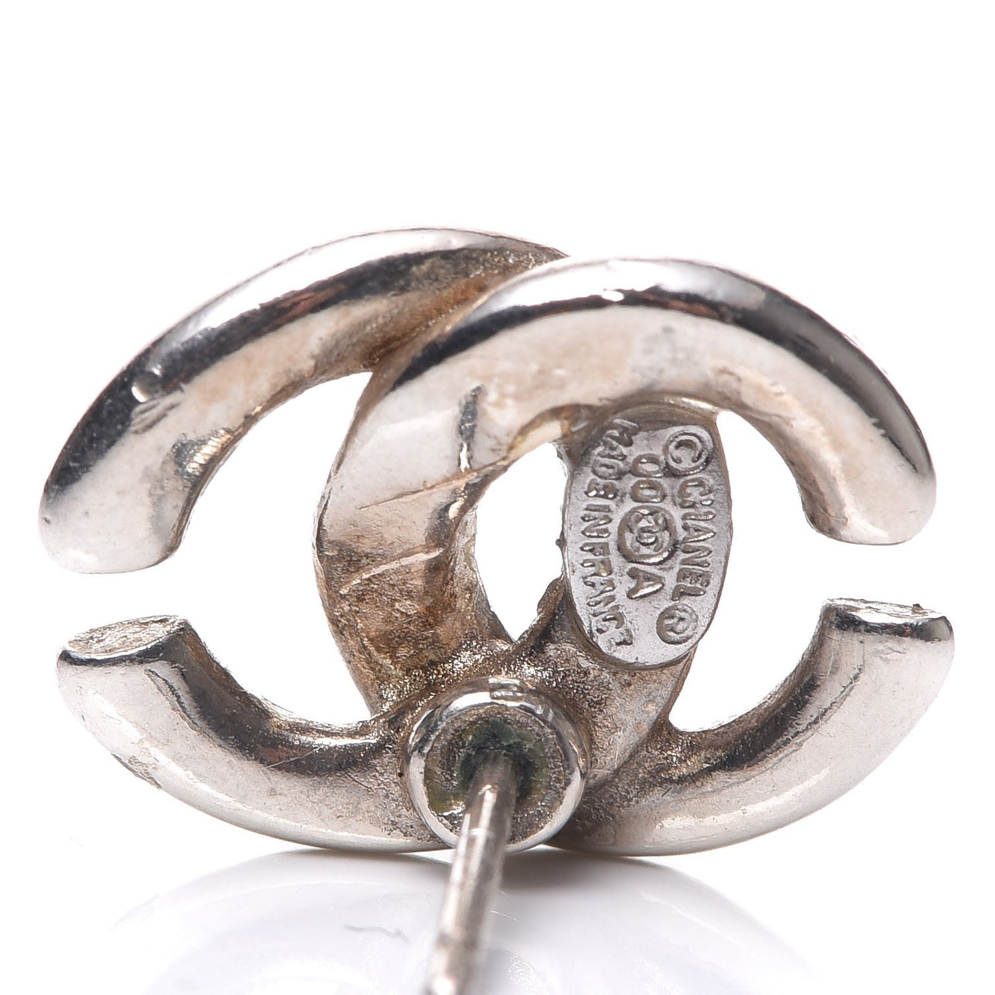 Metal CC Earrings Silver