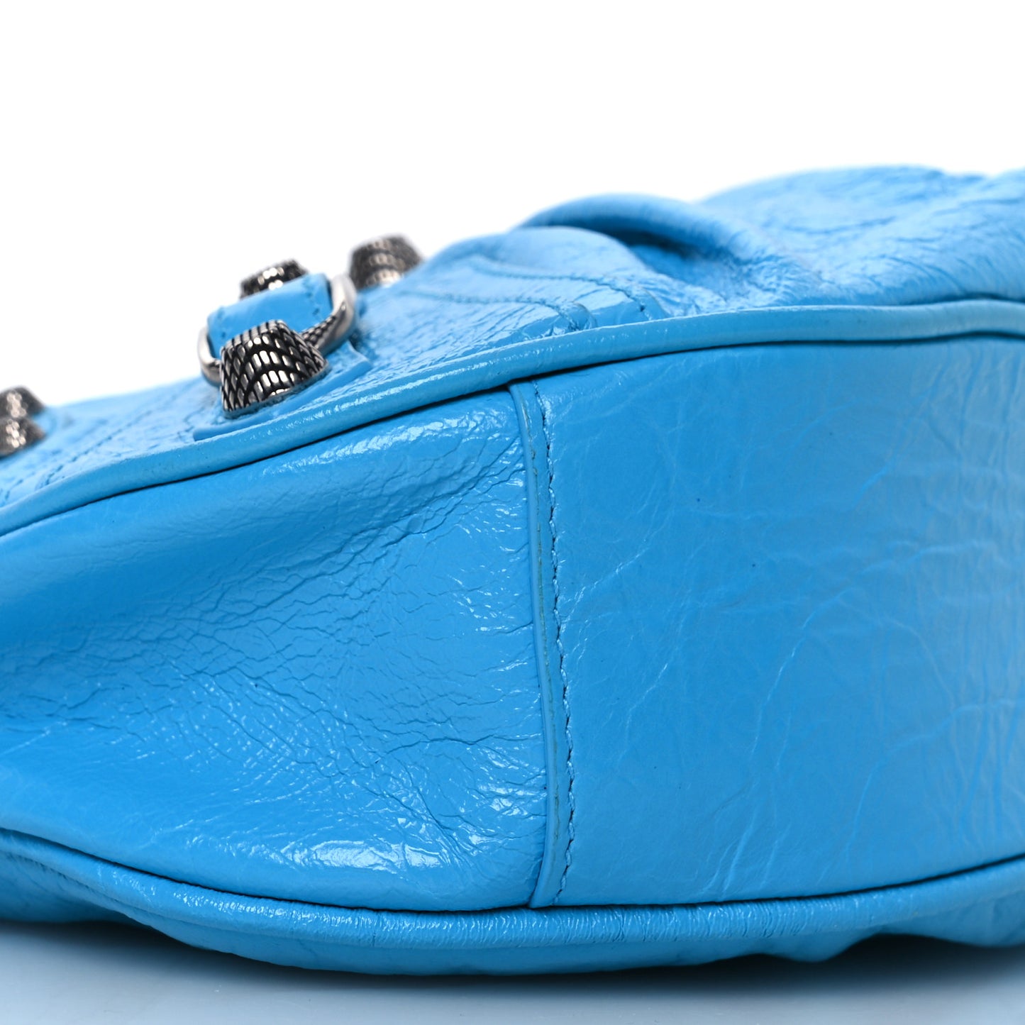 Agneau Arena Le Cagole Shoulder Bag XS Cyan