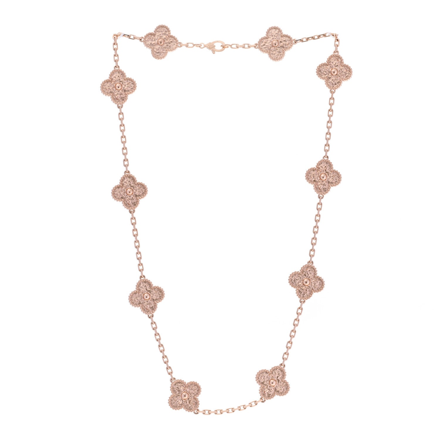 Van Cleef & Arpels Rose Gold 10 Motifs Vintage Alhambra Necklace 3 of 5