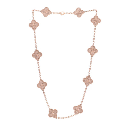 Van Cleef & Arpels Rose Gold 10 Motifs Vintage Alhambra Necklace 3 of 5
