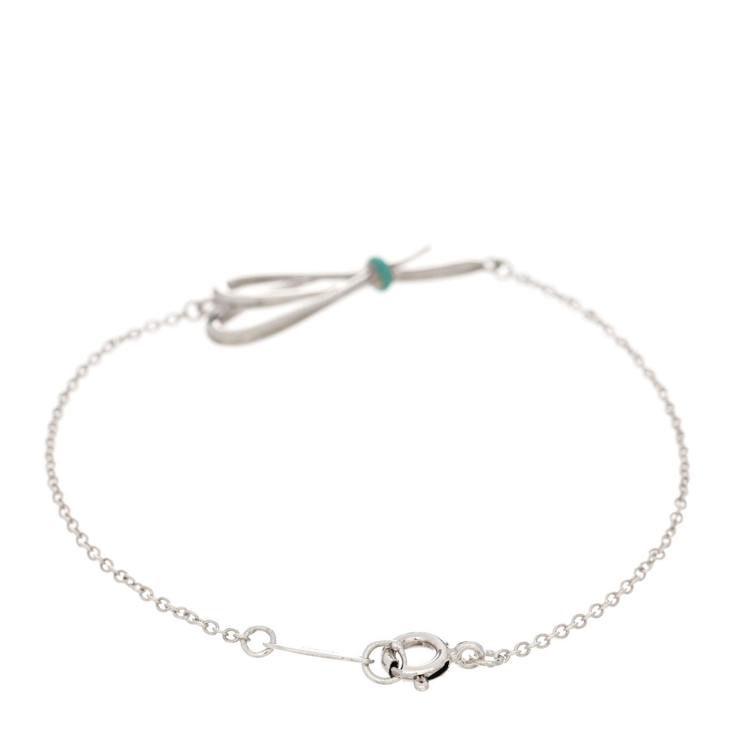 Tiffany Sterling Silver Enamel Bow Knot Bracelet Blue 2 of 3