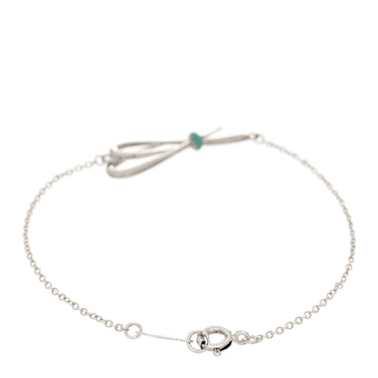 Tiffany Sterling Silver Enamel Bow Knot Bracelet Blue 2 of 3