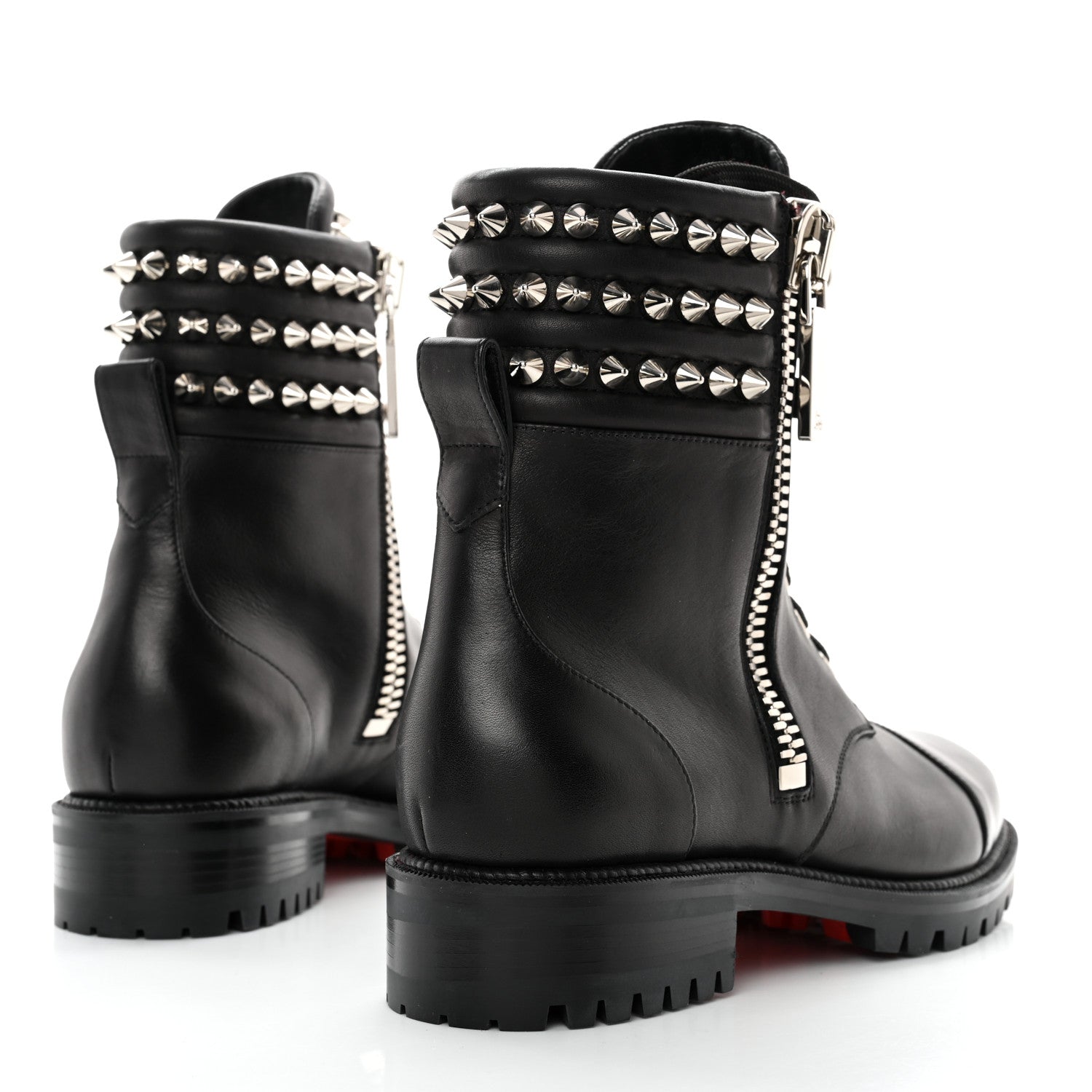 Christian Louboutin Spikes Combat Boots 38 Black 4 of 10