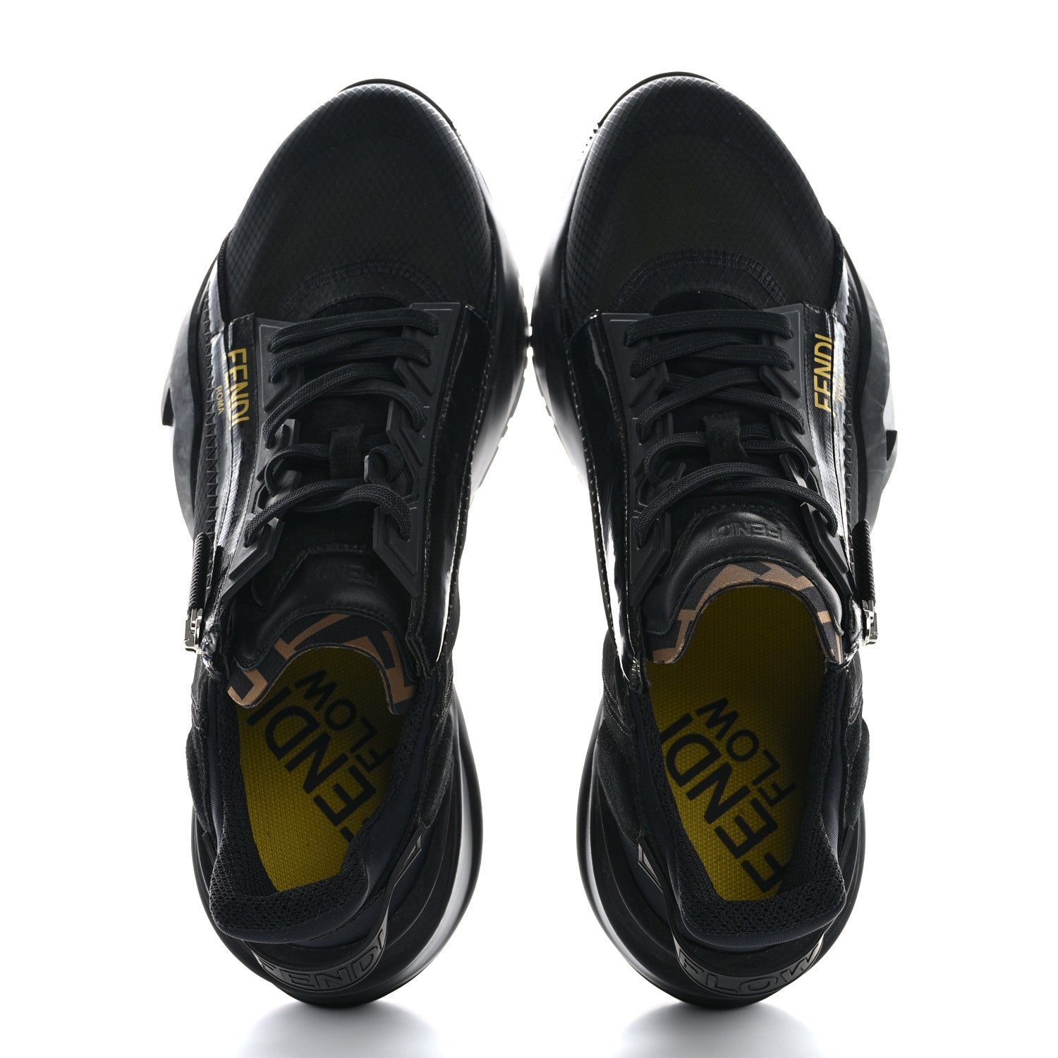 Fendi Nylon Lycra FF Mens Fendi Flow Low Top Sneakers 11 Black 2 of 8