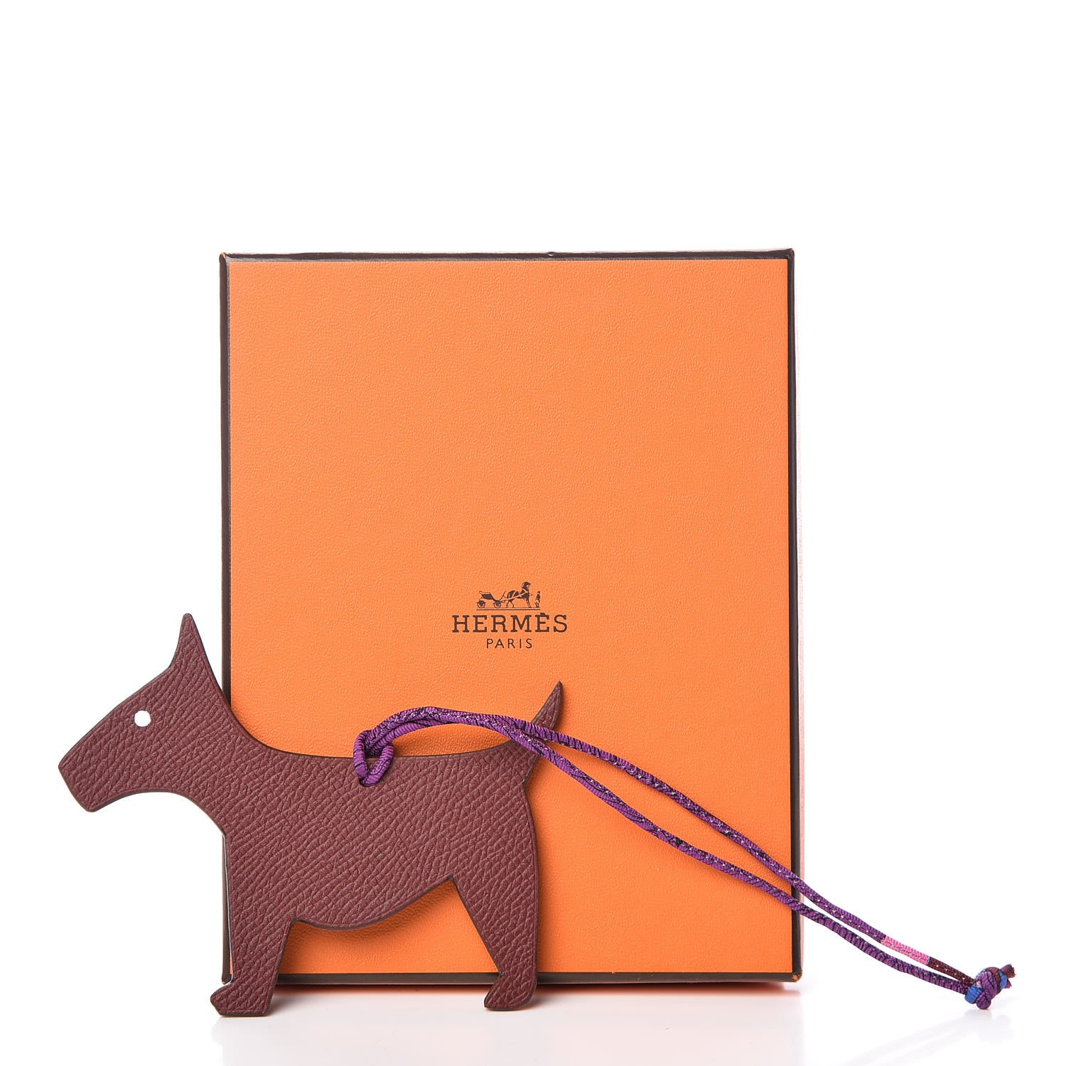 Hermes Togo Epsom Petit H Dog Bag Charm Rouge H 4 of 4