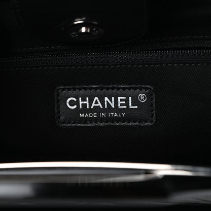 Chanel Glazed Calfskin Quilted Large CC Delivery Tote Black 6 of 10