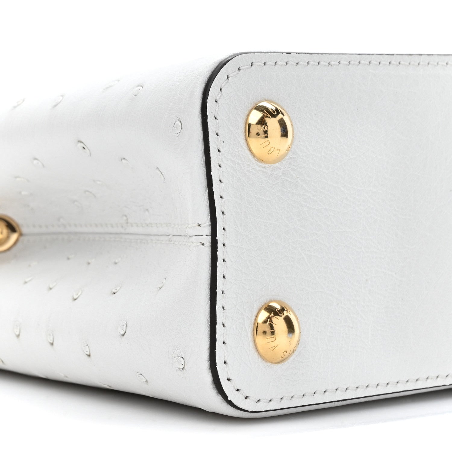 Louis Vuitton Ostrich Capucines BB White 9 of 9