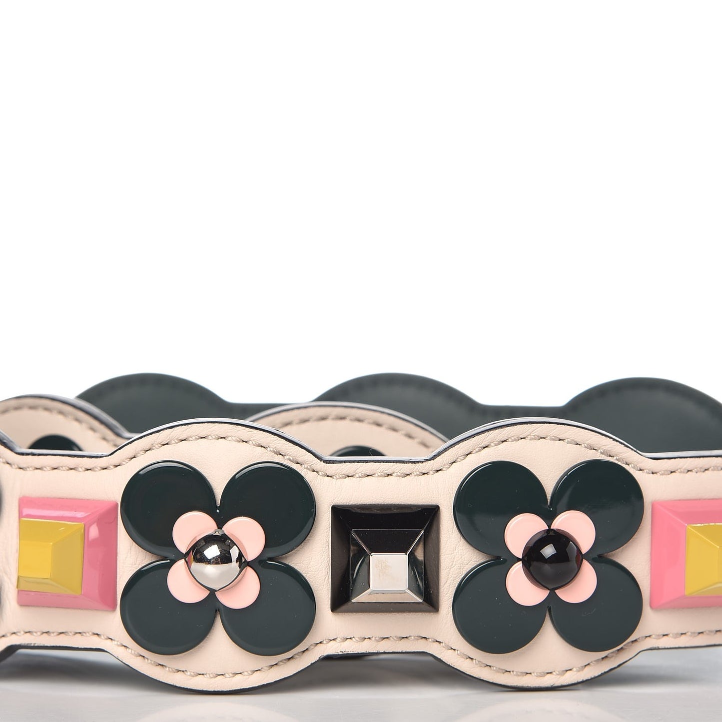 Vitello Dolce Plexiglass Flowerland Studded Strap You Camelia Multicolor