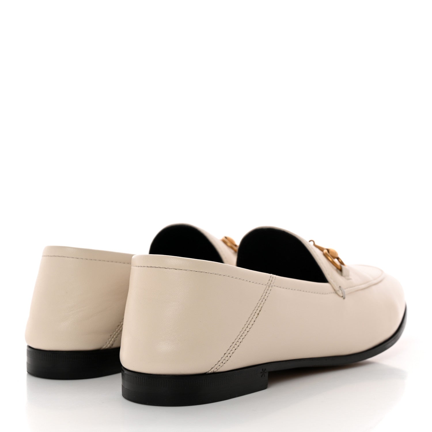 Gucci Lambskin Womens Brixton Horsebit Loafers 37.5 Mystic White 4 of 14